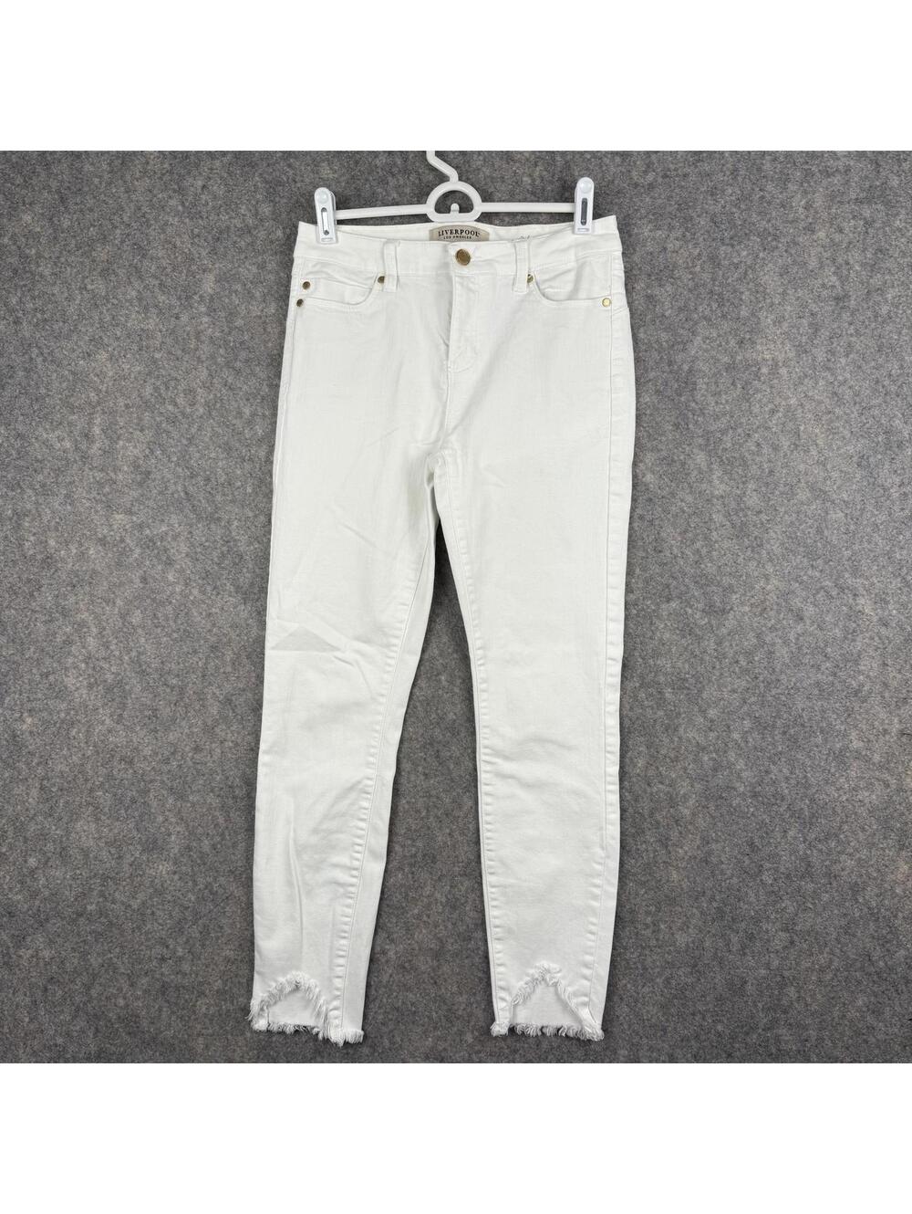 Liverpool Women’s The Ankle Skinny White Denim Jeans Size 2 26” EUC 687